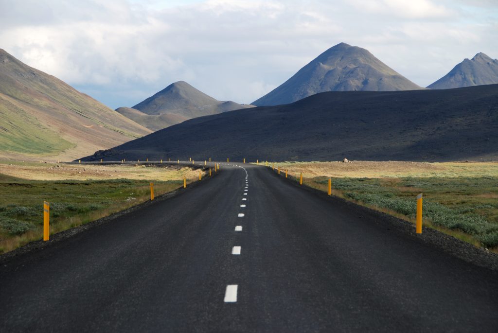 Winding road through Highland scenery