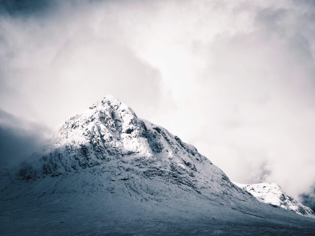 Mountain scenery in Glencoe in the Scottish Highlands