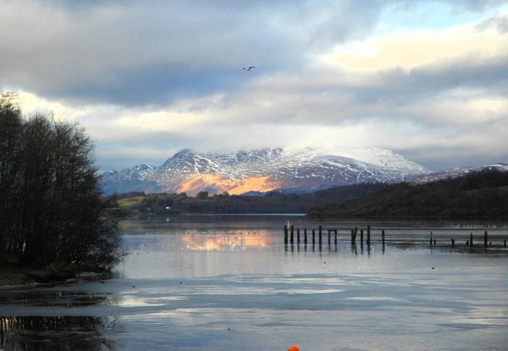 Loch Lomond in Scotland with Ben Lomond in the distance