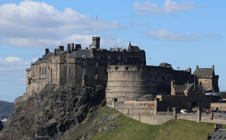 Edinburgh Castle seen from the National Museum of Scotland